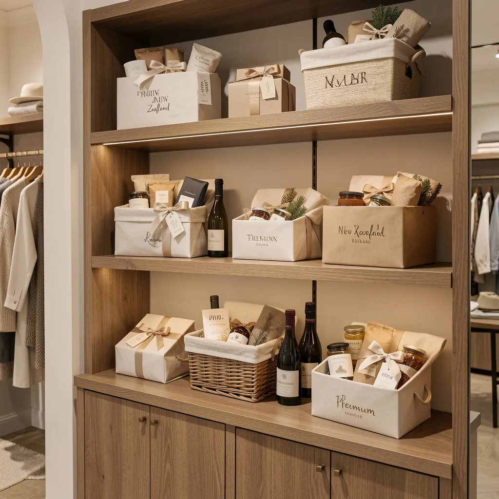 Luxury hamper with artisan treats and packaging