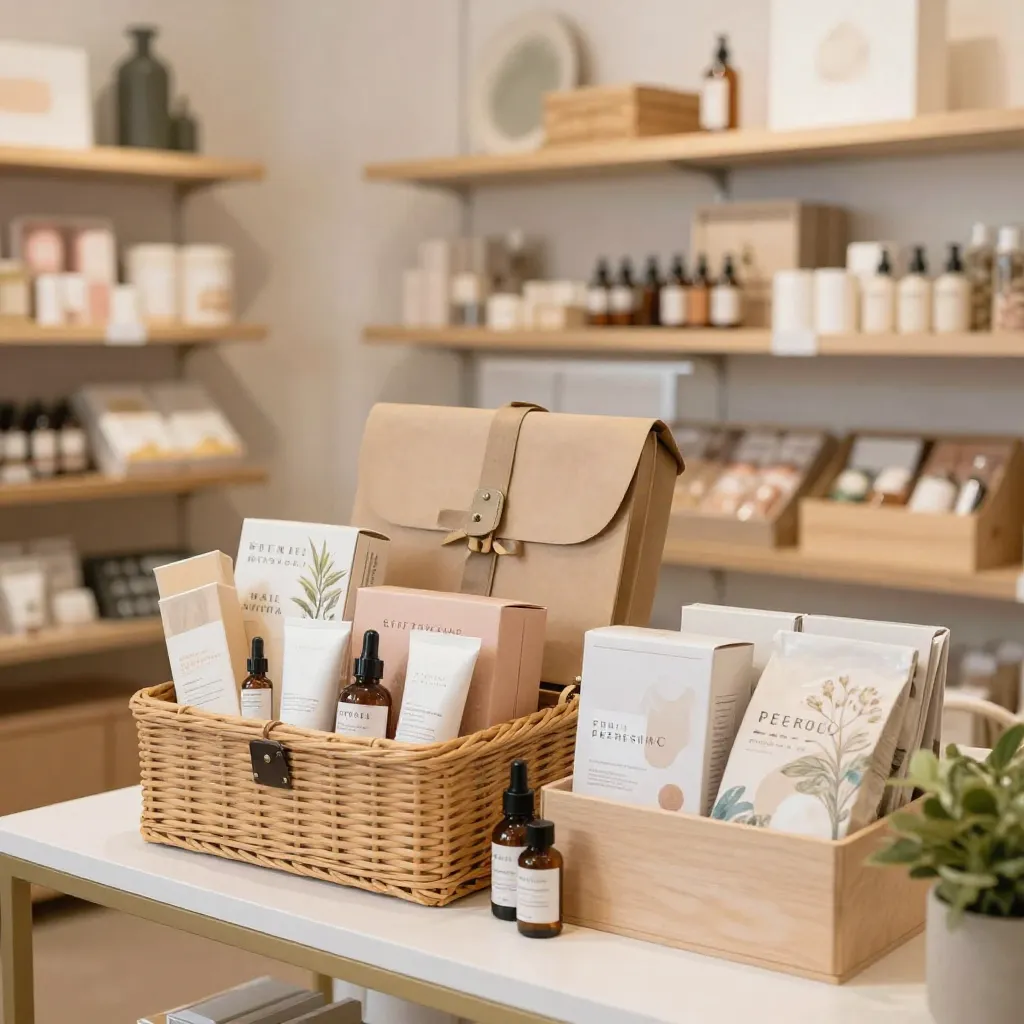 Linen texture and fabric detail in packaging